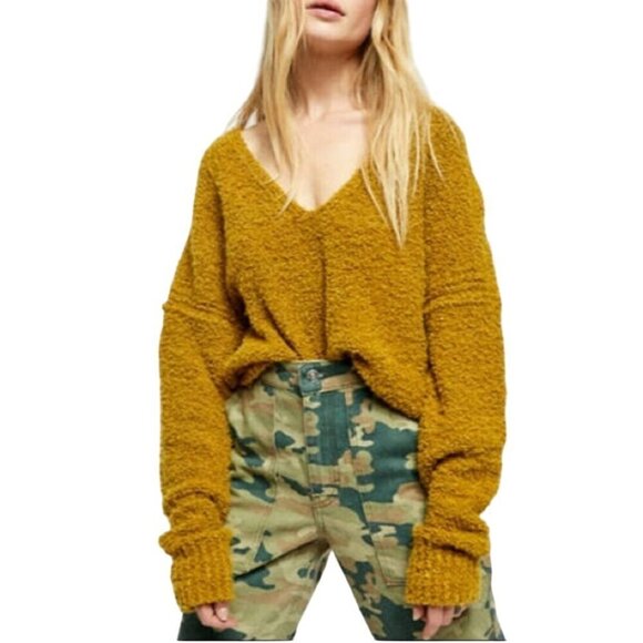 Free People Finders Keepers V Neck Sweater Athens Moss Size S - Picture 1 of 10